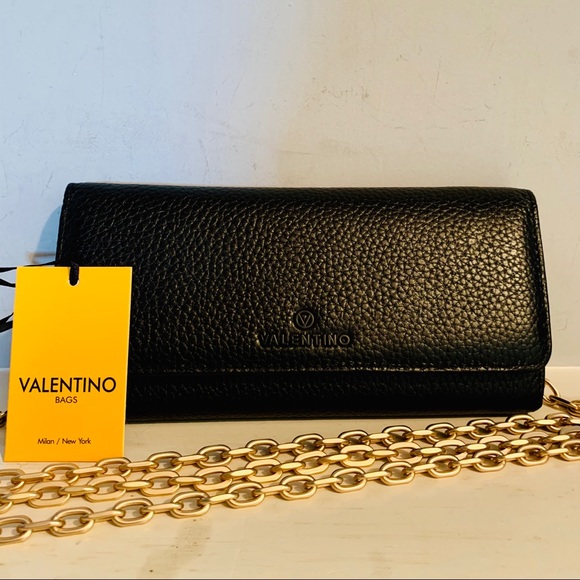 valentino by mario valentino juniper dollaro leather chain wallet